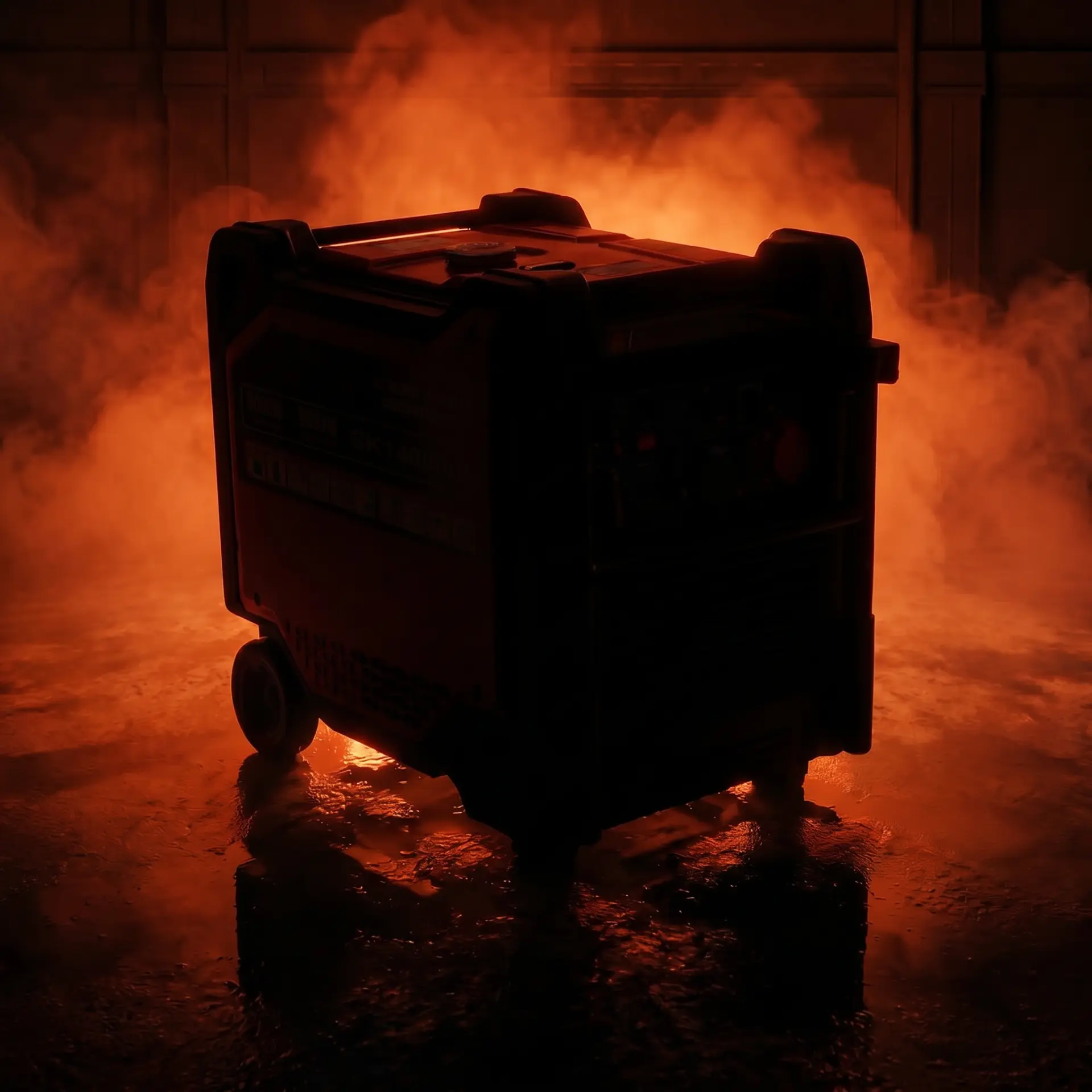 Silhouet van 9 kW generator op wielen, binnenkort verwacht
